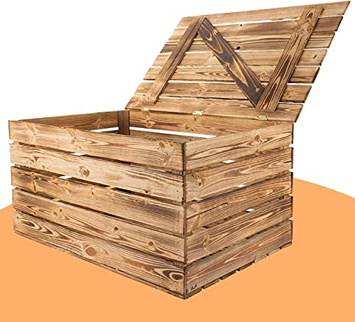Vintage Möbel 24 GmbH Traumhaft rustikale Holztruhe (80x50x39cm, geflammt)
