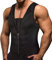 Memoryee Herren Neopren Sauna Weste Body Shaperwear Schwitzweste Taille Trainer Fitness Korsett Reißverschluss Tank Top/Double Zipper-Black/M