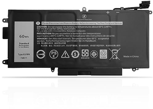 ANTIEE 7.6V 60Wh K5XWW Laptop Akku Kompatibel mit Dell Latitude 5289 7389 7390 E5289 P29S001 P29S002 2-in-1 Series Notebook 6CYH6 71TG4 725KY J0PGR N18GG 7500mAh 4-Cell