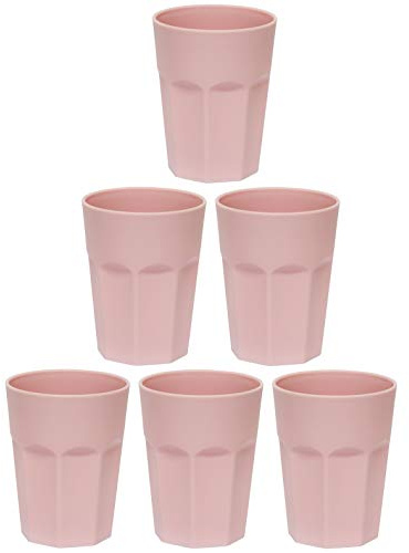ENGELLAND 6x Kunststoffbecher Trinkbecher Party-Becher Plastik Trink-Gläser Mehrweg Coktailbecher Rosa Pink 0,25l BPA Frei