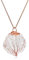 COAI Collier Or Rose Pendentif Cristal de Roche Brut Arbre de Vie Femme