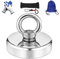 Wukong 250KG Haftkraft Neodym Magnete extra stark zum Magnetfischen, runder Ösenmagnet mit 20m schwarzes Seil Topfmagnet Ø 75mm