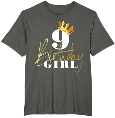 Geburtstag für Mädchen, 9. Geburtstag, 9 Jahre, Prinzessin, Happy Birthday T-Shirt