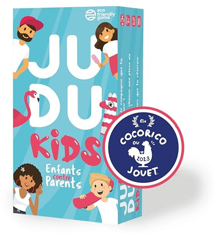 ATM Gaming JUDUKIDS - Jeux de société - Le Jeu Familial hilarant - Questions et Défis pour en Apprendre Plus sur Ses Parents ou Ses Enfants ! Jeu de Cartes Enfants et Parents