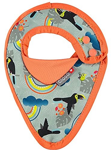 Close Pop-in Neugeborenes 0 bis 6 Monate alt Bandana Unisex Baby Sabberlätzchen wasserdicht | Stufe 1 Tukan-Farbe