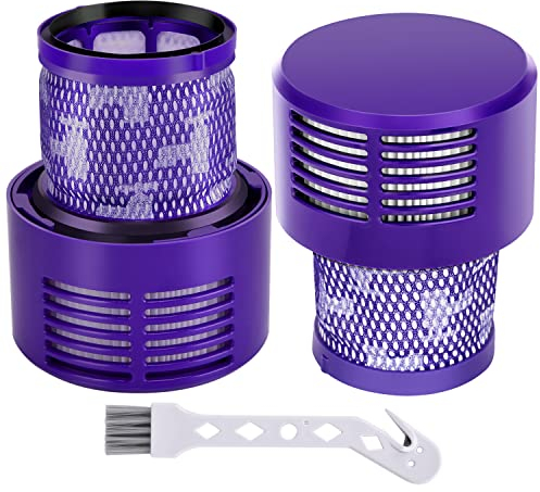 Filtre pour Dyson V10 Absolute, 2 Filtres Staubsauger SV12 V10 Animal, Rechange pour Dyson V10 Cyclone Motorhead Total Clean Filter Aspirateur # 969082-01, Lavables Remplacer
