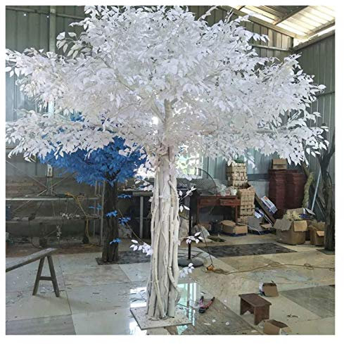 Artificial Tree Greenery Plant Decor Artificial Banyan Tree Large Fake Vine Flower White Wishing Tree Hotel Wedding Banquet Christmas Home Decoration 150cm Fake Tree Indoor Outdoor Decor