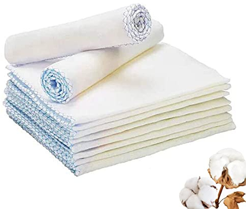 Lot de 10 serviettes en mousseline pour le visage, 30 x 30 cm, réutilisables, respectueuses de l'environnement, pour démaquiller le visage