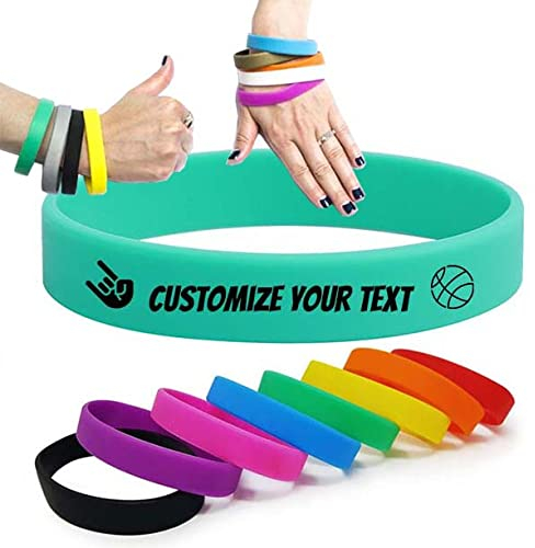 Temeite Kautschukarmband, 100% umweltfreundliches Silikonmaterial, trendiges Design und, für alle Altersgruppen geeignet, Regenbogen-Silikonarmband, personalisiertes Armband (Farbe: Grün)