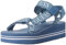 GUESS Avin, Sandali con Zeppa Donna, Blu Denim Bianco, 36 EU
