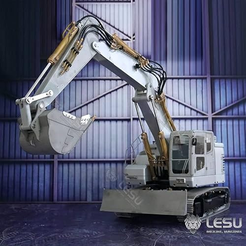 1/14 LESU Metal Three-Arm RC Excavator Hydraulic Aoue ET26L DIY Construction RC Truck Model Pump Valve ESC Motor