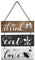 Letrero vintage de madera para colgar en la pared, paquete de 3 placas rústicas, decoración para el hogar (35 x 30 cm)