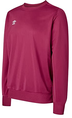 Umbro Mens Long-Sleeved Crew Neck French Terry Sweatshirt - New Claret, L