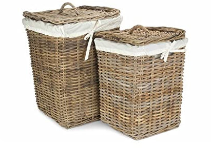 Red Hamper RA045 Rattan Large Square Rattan Laundry Basket
