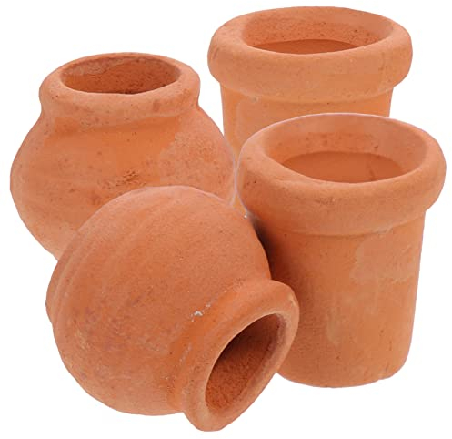 Happyyami 4 Pièces Grand Pot De Fleur Interieur Petits Mini Pots en Pot en Terre Cuite Poterie en Céramique Jardinière Pépinière De Pots en Terre Cuite avec Trou De Drainage pour De