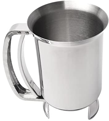EUBEISAQI Funnel Cake Maker,Stainless Steel Pancake Batter Dispenser for Griddle | 900ML Funnel Cake Maker Machine Kitchen Tool With Lid Silicone Batter Outlet for Baking Cake Cupcakes