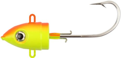 WIGGLER Bullet Head 2.0 - Jigkopf 80g bis 500g Jig-Haken Bleikopf (Gelb-Orange, 250g)