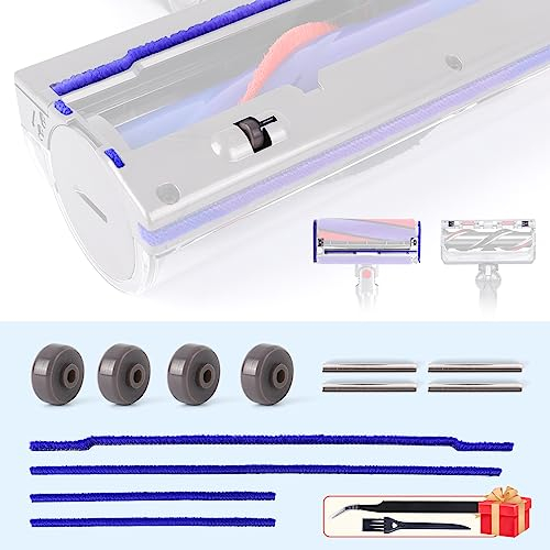 Weiche Plüschstreifen + Achsen + Rad Rollen Ersatz für Dyson V6 V7 V8 V10 V11 DC62 Staubsauger Ersatzteile Direktantriebsreiniger Kopf Sohlenplatte Zubehör