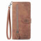 Knoowcase for Nokia C32 Case Flip Case Shockproof Wallet Case with Zipper Pocket PU Leather Protective Magnet Bumper Cover Nokia C32 with Card Holder, Brown