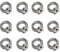 HOUSON 12 Pieces M4 Ring Nut，304 Stainless Steel Eye Nut Ring Round Eye Bolt Ring Bolt Rustproof for Roll of Fastening and Hanging(M4 Ring Nut)