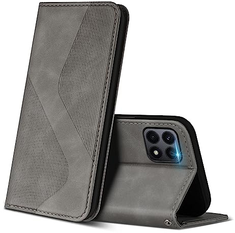 ZONNAVI Coque pour Honor X8a, Premium Étui Housse en Cuir de Protection avec [Emplacements Cartes] [Magnetique], Clapet Folio Portefeuille pour Honor X8a (Gris)