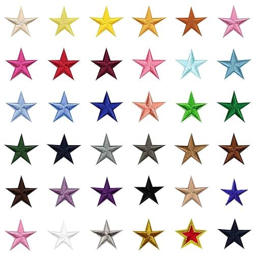 JOCXZI Mini Iron-on Patches - 40Pcs Mini Heart Shaped Patches, Mini Iron-on Ironing Patches Stickers, Applique DIY Pattern for T-Shirt Jeans Clothes Repair Decor