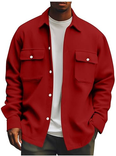 TIMELYE Herren Jacke Hemd Cord Flannel Hemd Oktoberfest Herren Dünne Freizeithemden Musselin Hemd Herren Leicht Jeanshemd Herren Dünne Jacke Herren Elegant Longbluse Leichte Hemden Herren Langarm