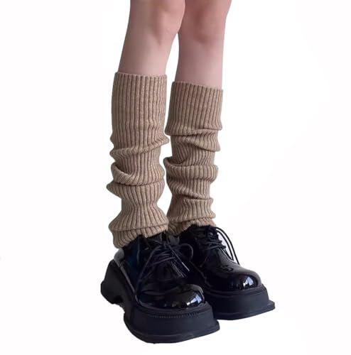 VUCDXOP Damen Langer Beinwärmer Frauen Mädchen Winter Crochet Stricken Stulpen Beinstulpen Beinwärmer Kniestrümpfe Legwarmers Strümpfe Overknees, in Einheitsgröße,55CM