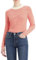Levi's Women's Crew Rib Sweater, Vanilla Stripe Flame Scarlet, L