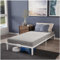 Dreamzie Bett 90x190 aus Metall - Bett 190x90 für Matratze Einzelbett, Höche 35 cm - Großer Stauraum, Leicht zu Montieren und Stabil - Weiß Lattenrost
