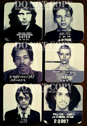 The Most Famous Mugshots In Music 11 X 16 - Magnificent Mug Shot Photograph Set - Rock's Most Wanted - Busted - Rare Photos - Poster Art Print