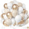Unisun Luftballons Beige Weiß, 50 Stück Latex Ballon Creme Nude Weißsand Metallic Champagner Gold Klar Luftballon Mädchen Frauen Prinzessin Geburtstag Jubiläum Boho Hochzeit Verlobung Braut Party Deko