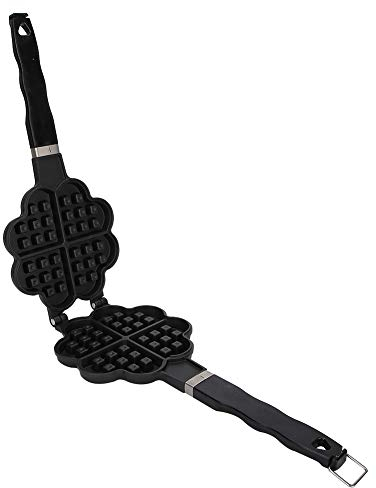 Double Side Waffle Maker,Heart Shape Waffle Pan Waffle Cone Maker,Non Stick Waffle Cake Maker Baking Tray Home Baking Accessories for Gas