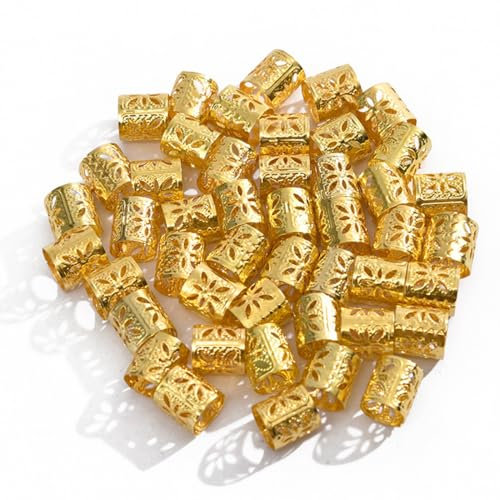 SGERUFZ 100 pièces Aluminium réglable, Perles Dreadlocks, Tressage Bijoux de Cheveux, Anneaux de Tresse, tresses de perles, accessoires pour cheveux, bijoux doré, anneau, tresse africaine, bague