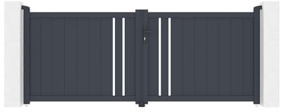 Casanoov Portail battant 3m GIONA H.120cm aluminium gris