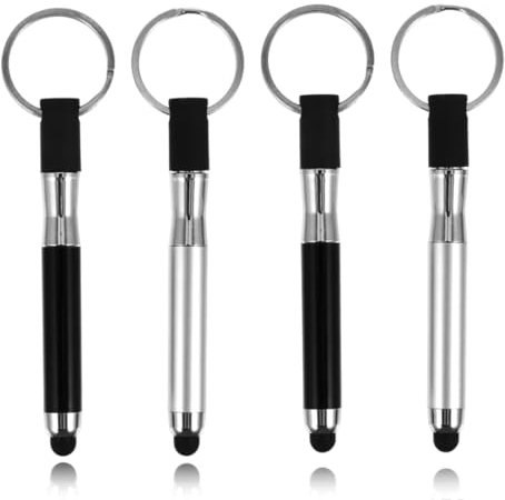UYVPAER 4 Pièces Stylet Tablette,Stylets Universels Capacitifs,Mini Stylet Tactile Capacitif Universel,3 en 1 Stylet pour Ipad Samsung Tablette Smartphone, Stylo Tablette Tactile,Stylet Tactil