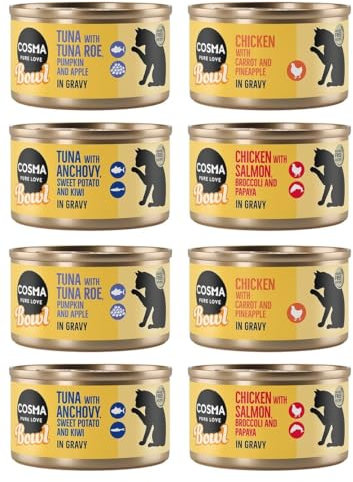 Cosma Bowl 80 g | Katzenfutter nass | 42% Fleischanteil | ausschließlich naturbelassene Zutaten (12x)