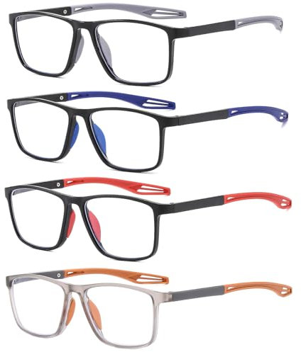 Suertree Blaulichtfilter Lesebrille Unisex Lesebrillen Sportlich Modische Brillen Leichte Bequeme Lesebrillen Anti Blau licht Lesebrille 4 Stück Vielfarbig 2.0X