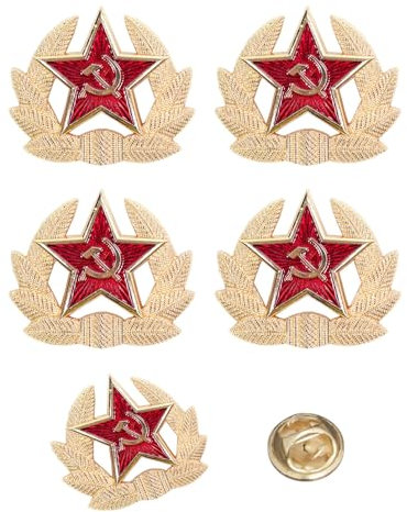WUNZILO 5 pcs Roter Stern Hammer Weizenähren Sichel kommunist ische Abzeichen Mode Freiheit Gleichheit Pin russische Geschenke Sowjetunion Broschen für Frauen Männer