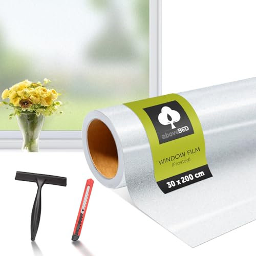 aboveBED Pellicola oscurante per finestre, 30 x 200 cm, pellicola protettiva per finestre, statica, autoadesiva, con anti UV, protezione della privacy, per casa, ufficio