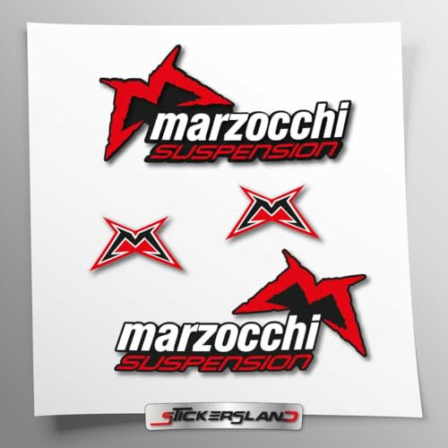 Kit adesivi compatibile con forcelle Marzocchi | adesivi per moto forcella | Vinile Adesivo FACILE APPLICAZIONE Stampa UV | Stickersland®