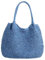 Micmores Sac de plage en paille pour femme - Élégant sac à main pour femme - Style bohème - Grand sac de shopping tressé - Sac en osier pour les vacances, les voyages, la plage - Été, bleu