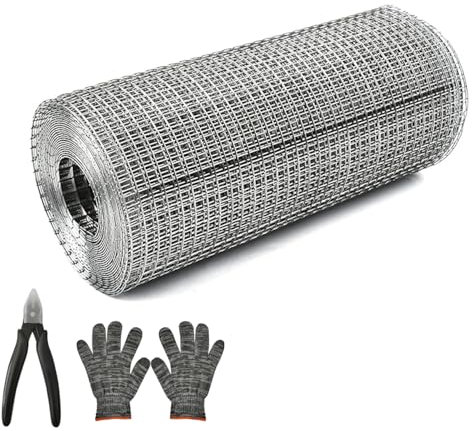 Taicols Maschendraht Drahtgitter Feinmaschig Verzinkt, 30cm x 6m Garten Zaun Huhn Draht Coop Metall geschweißt Drahtgeflecht Rolle für Geflügel, Netting Käfig, DIY-Projekte, Garten Schutz (30cm)