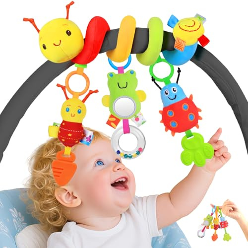MPQMPQ Spiral Car Seat & Stroller Toys with Rattles for Babies 0-12 Months