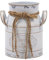 Ronyme Brocca rustica in stile francese, vaso shabby chic per decorare il patio di una casa, Bianco
