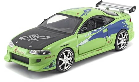 Fast & Furious 1995 MITSUBISHI ECLIPSE 1:24 die-cast model car, toys for kids and adults, collect and play vehicle