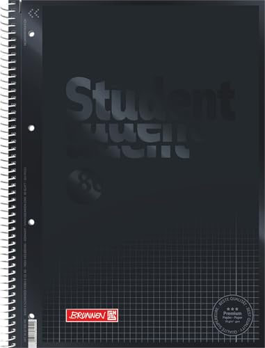 BRUNNEN 1067928190 Collegeblock Premium Student Colour Code | A4, Lineatur 28, 80 Blatt, onyx (A4)