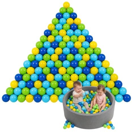 alldoro Bällebad Bälle Ø 6 cm, Bunte Spielbälle aus Kunststoff in Netztragetasche, für Kinder ab 10 Monaten