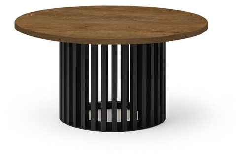 Dekori Möbel, Dover Couchtisch, 60 oder 75 cm, minimalistisch und zeitlos (Lefkas/Schwarz, 60 cm)