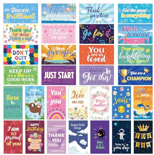 JSRQT 90 Stück Motivationskarten, Postkarten Sprüche, Postkarte Motivationsgeschenke, Motivation Postkarten Set, 30 Designs Ermutigungs Gruß Karten, Affirmationskarten für Erwachsene Kollegen